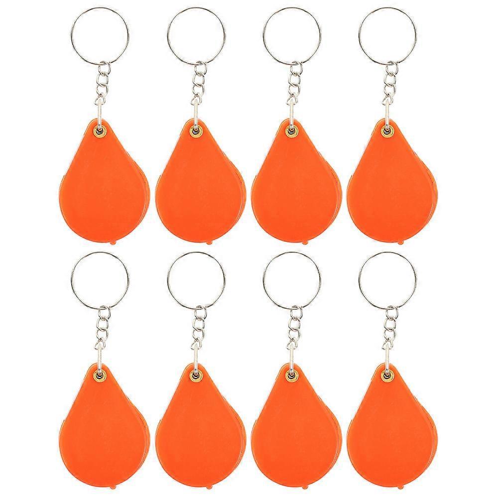 8-teiliges Set Vergrößerungsgläser, Kleine Lupen, Schlüsselanhänger-lupen, Taschenlupen, Schmuck- Und Kontrolllupen-5x4x0.8cm-orange