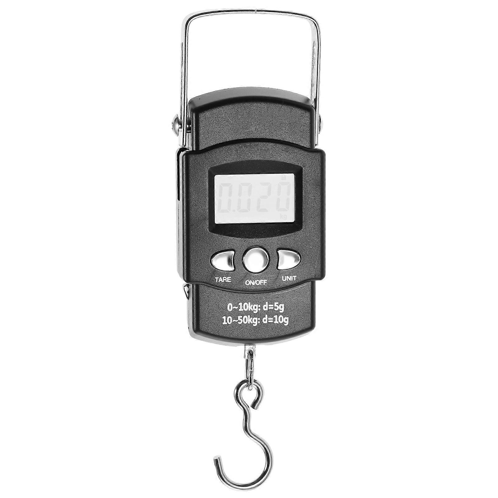 Angelwaage 50 Kg, Elektronische Haushaltswaage, Kleine Hängewaage Mit Maßband-16.8x5.7cm-black