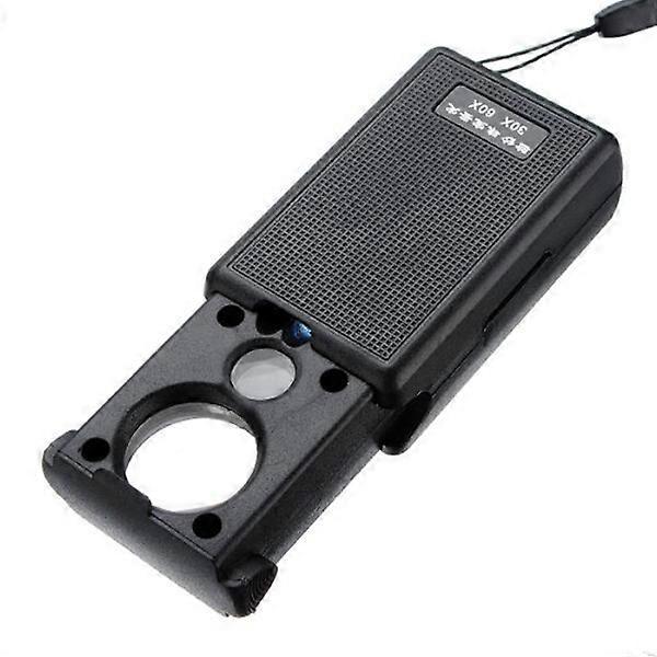 Tragbare 30-fache/60-fache Led-beleuchtete Schmucklupe Mit Ausziehbarer Linse (schwarz)-black
