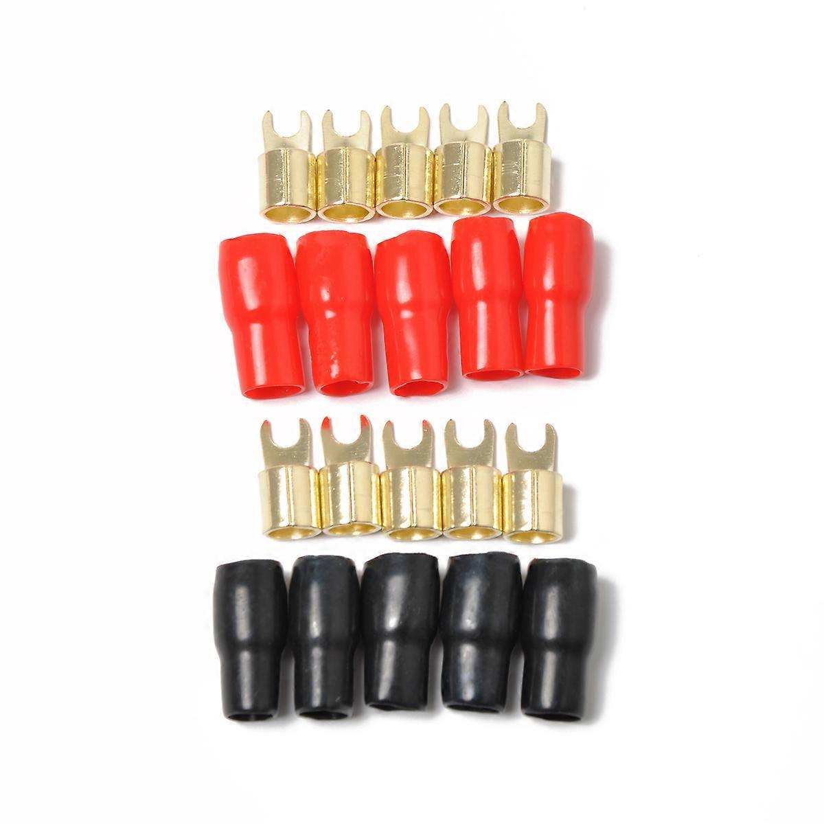 Paar Vergoldete, Kupferbeschichtete 4-gauge-streifen-flachsteckverbinder, Gabeladapter, Stecker, Crimp-barriere-flachsteckverbinder Für Lautsprecherkabel