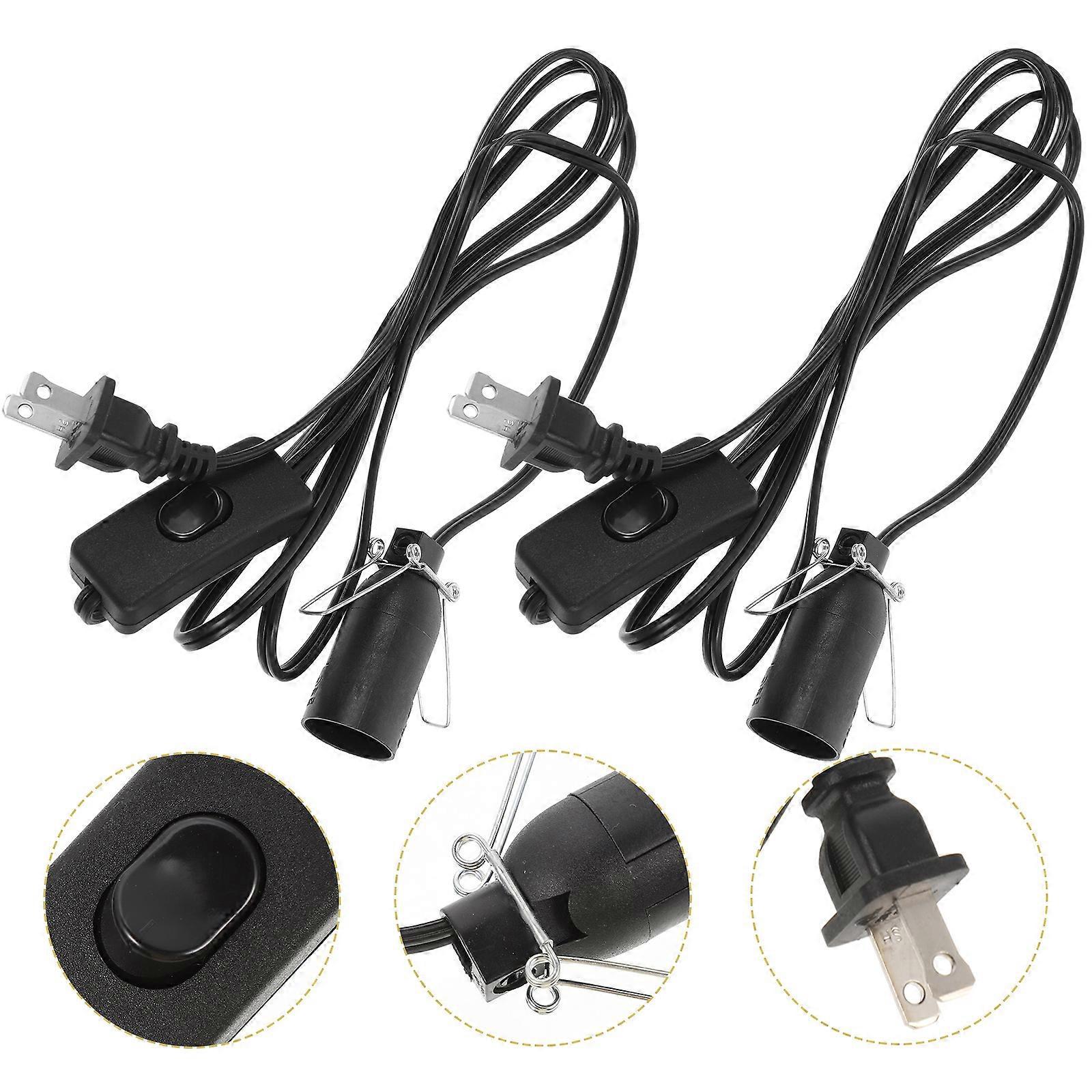 Stück Ersatzkabel Für Salzlampen Mit E12-fassung Und Us-stecker-150.00x2.50x2.50cm-black