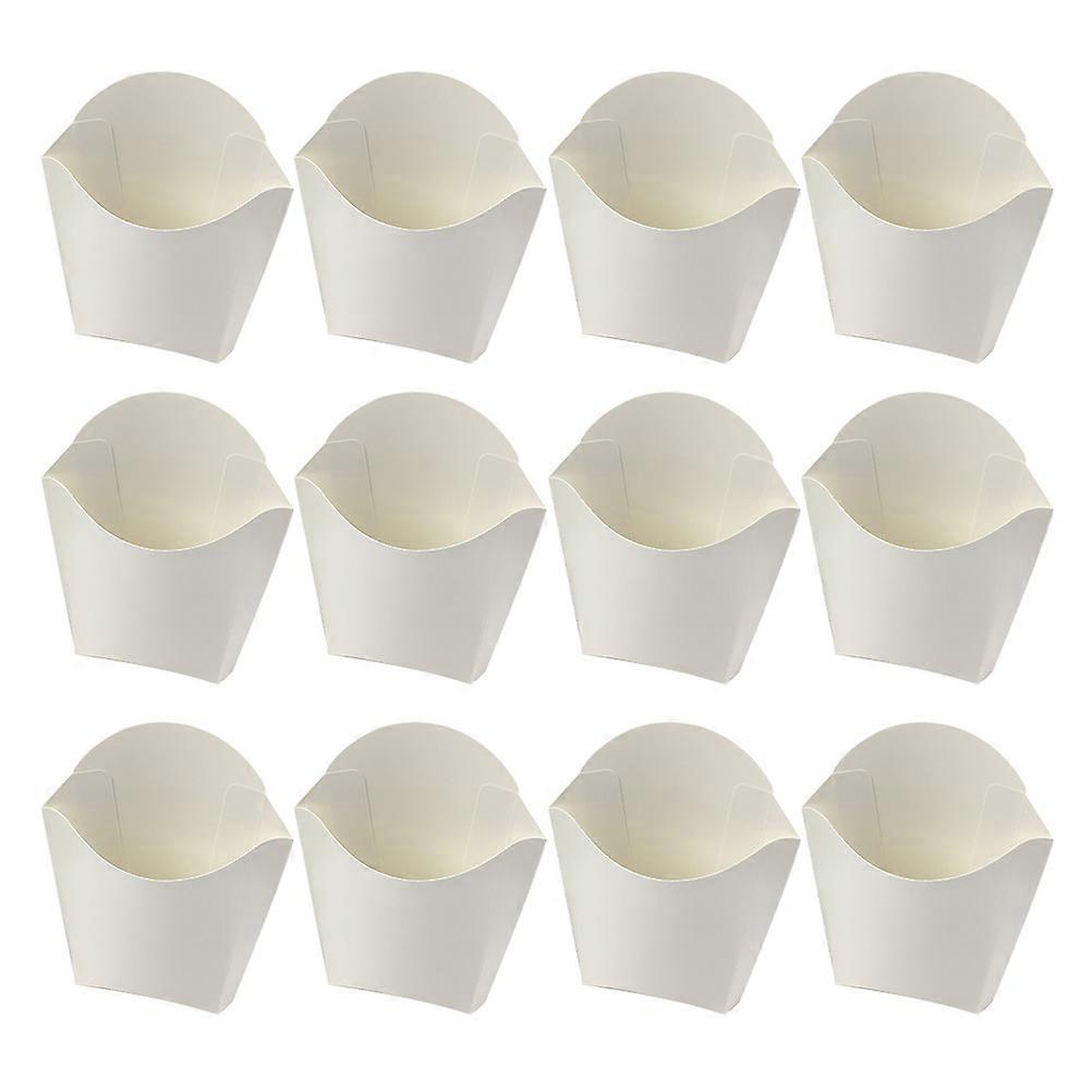 24 Stück Snackbehälter Aus Kraftpapier, Pommes-frites-halter, Papierbecher Für Lebensmittel, Papierpommes-halter, Snack-papiertüte, Pommes-frites-becher-11x10x5cm-white