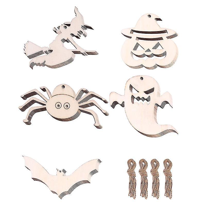 50 Stück Holzfiguren Für Halloween-dekorationen