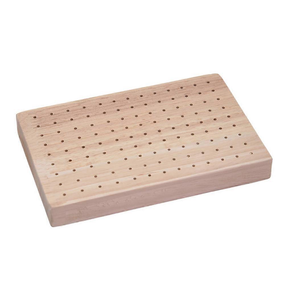 Holzspießhalter, Vorspeisen- Und Obstspießständer, Lebensmittelpräsentationshalter Mit Löchern-15x10cm-beige