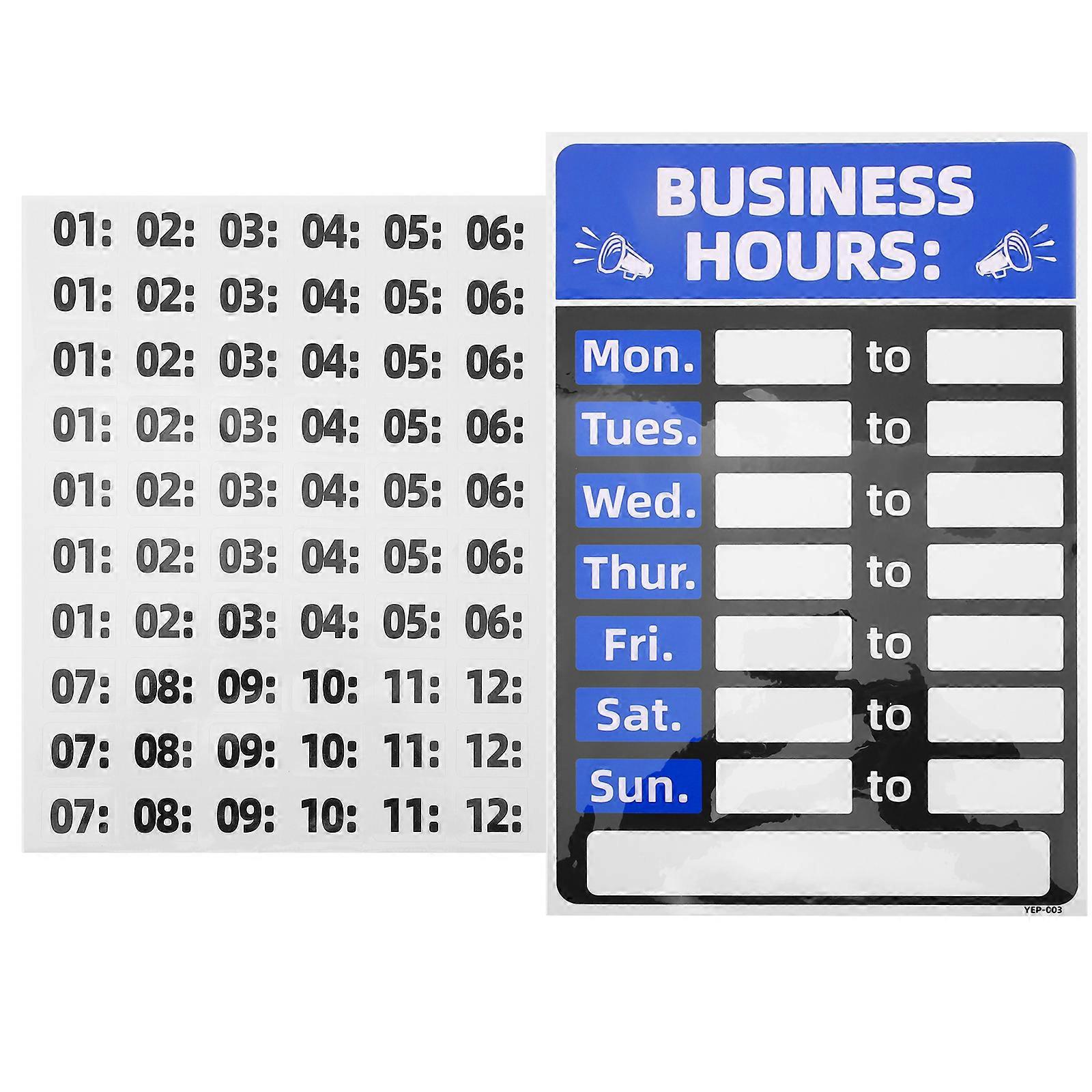 Satz Öffnungszeiten-schild, Veränderbares Ladenöffnungszeiten-schild-30x20.5cm-blue