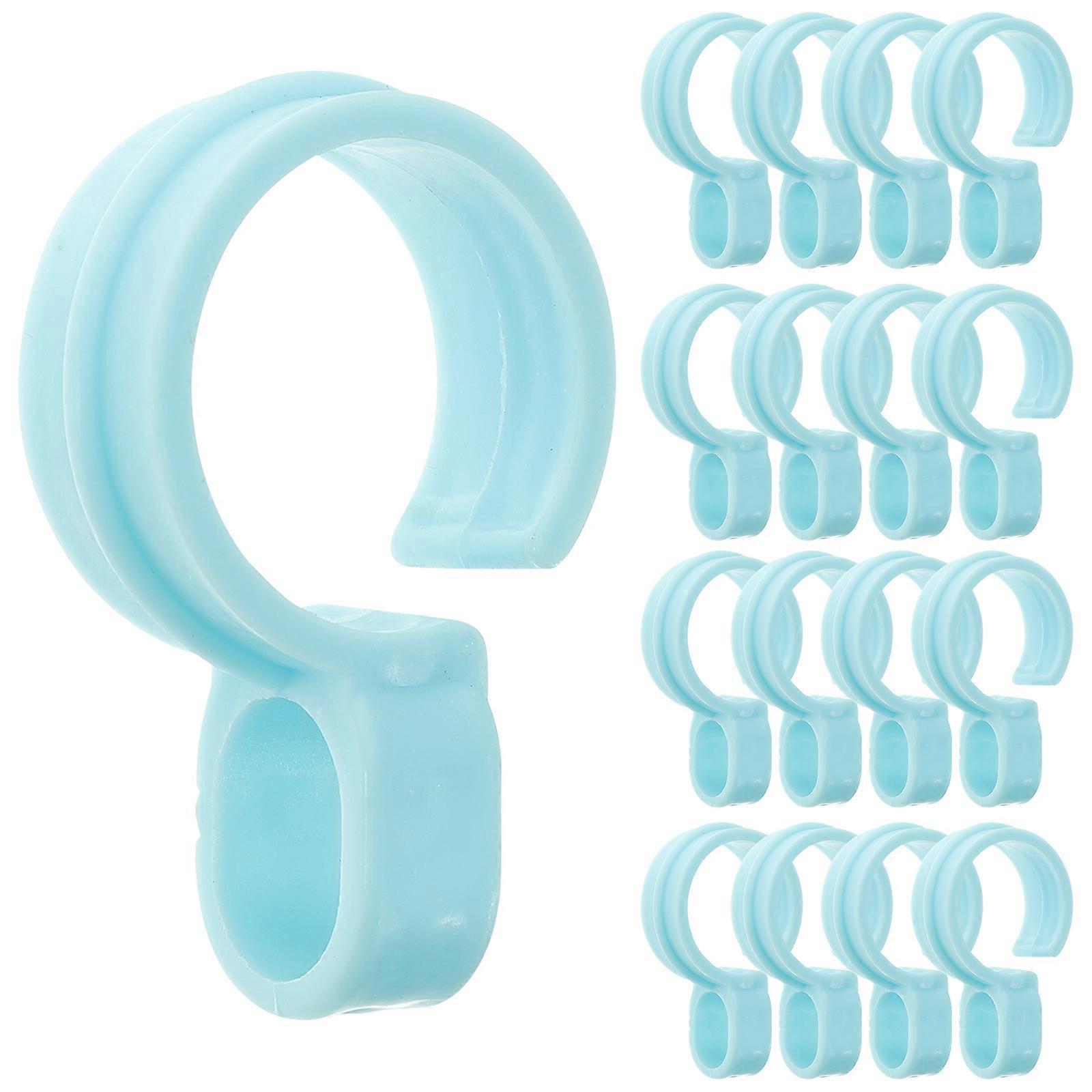 25 Stück Windfeste Haken, Kleiderbügelhaken Mit Schnalle, Runde Haken Für Kleiderstangen-5x3.2cm-blue