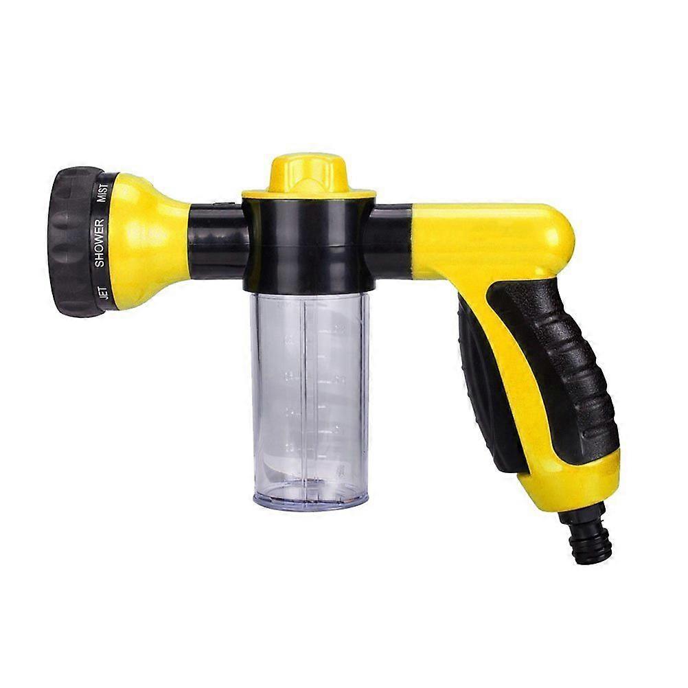 Garten-handsprühschlauchdüse, Autowaschanlage, 8 Einstellbare Bewässerungsmuster Zum Bewässern Von Pflanzen, Rasen, Terrasse, Autowäsche, Duschen Von Haustieren (gelb)-yellow