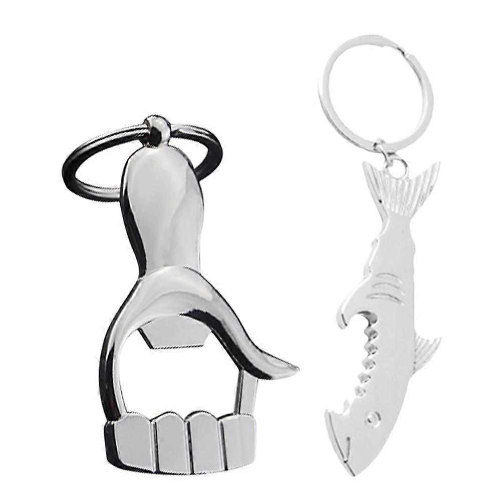 2-teiliges Set: Dosenöffner Aus Metall, Bierflaschenöffner, Barzubehör, Weinflaschenöffner, Mini-glasöffner-9x2cm-silver