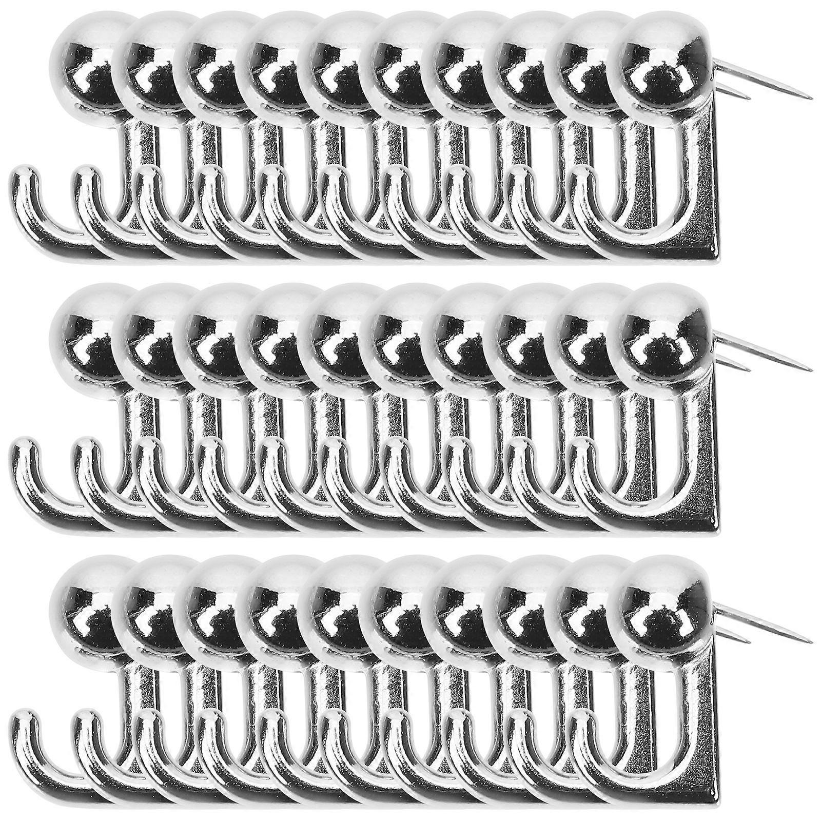 30 Stück Reißzwecken-wandbilderhaken, Robuste Bilderhaken-1x1cm-silver