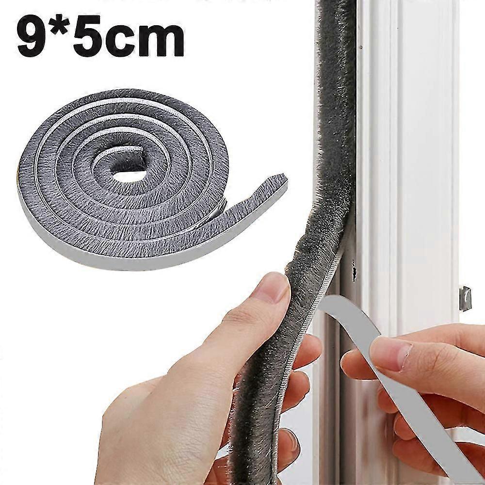Selbstklebendes Dichtungsband Mit Bürste, Staubdicht, 9 X 5 Mm, Grau