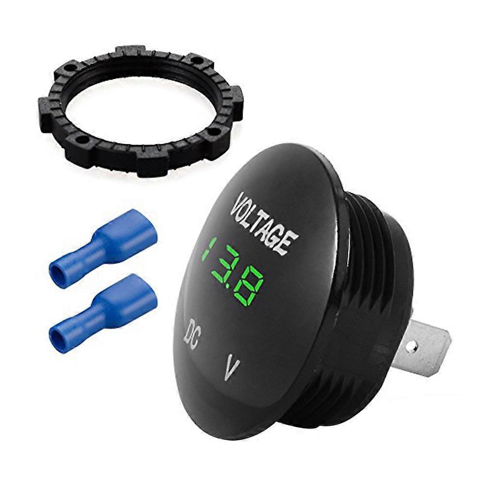 Universelles, Wasserdichtes Digitalvoltmeter Mit Grüner Led-anzeige Für 12–24 V Gleichstrom, Geeignet Für Pkw, Motorrad Und Lkw.-green