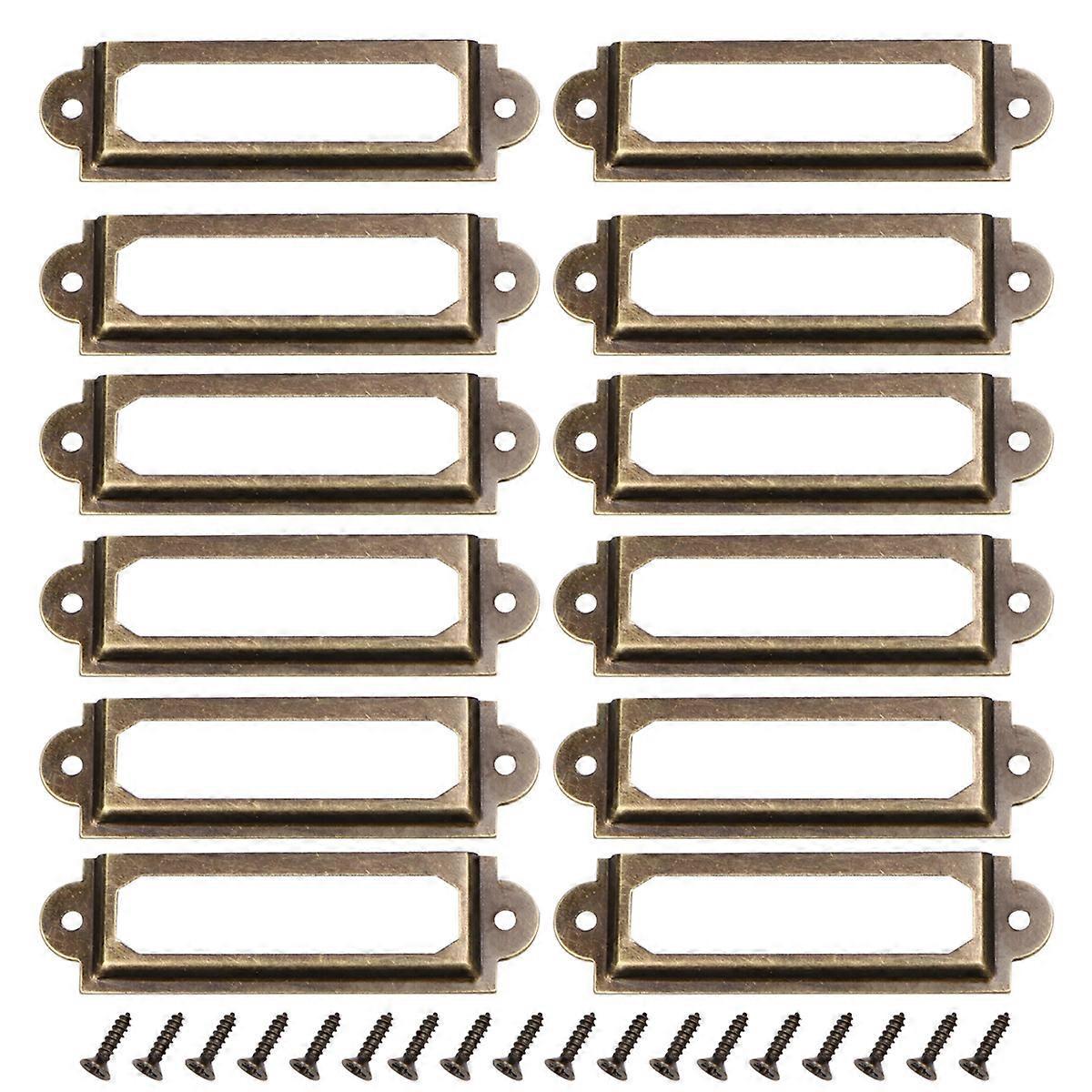 25 Stück Retro-metall-etikettenhalter Für Schubladen, Inklusive 50 Schrauben Für Schrankschubladen Und Büroschränke (grün)-6x1.7cm