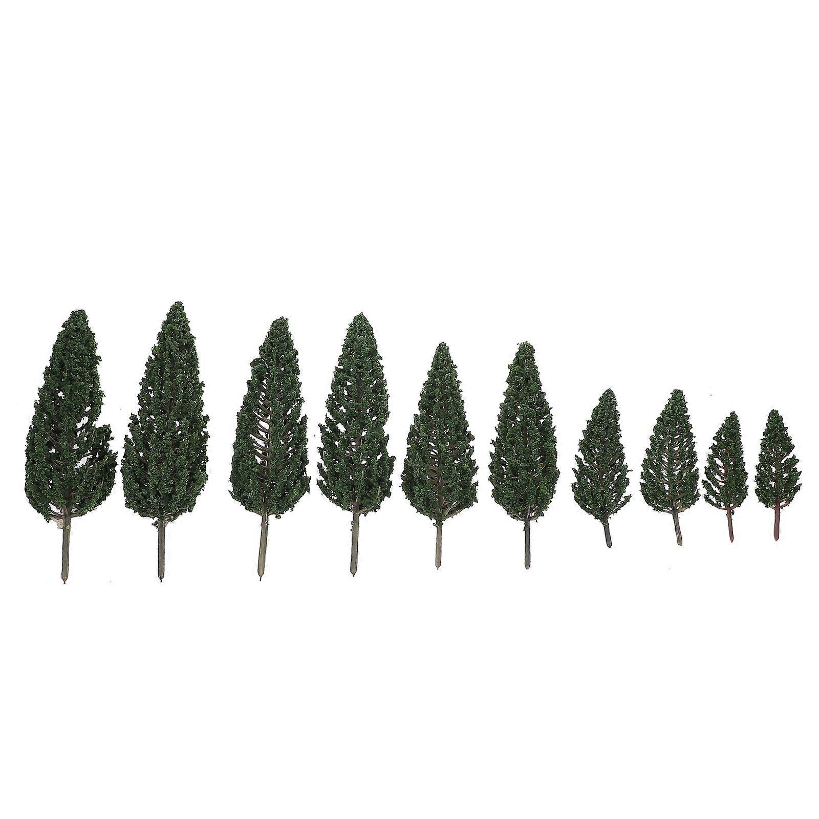10-teiliges Set Weihnachtsbäume Für Modelleisenbahnen (grün)-16x4cm-green