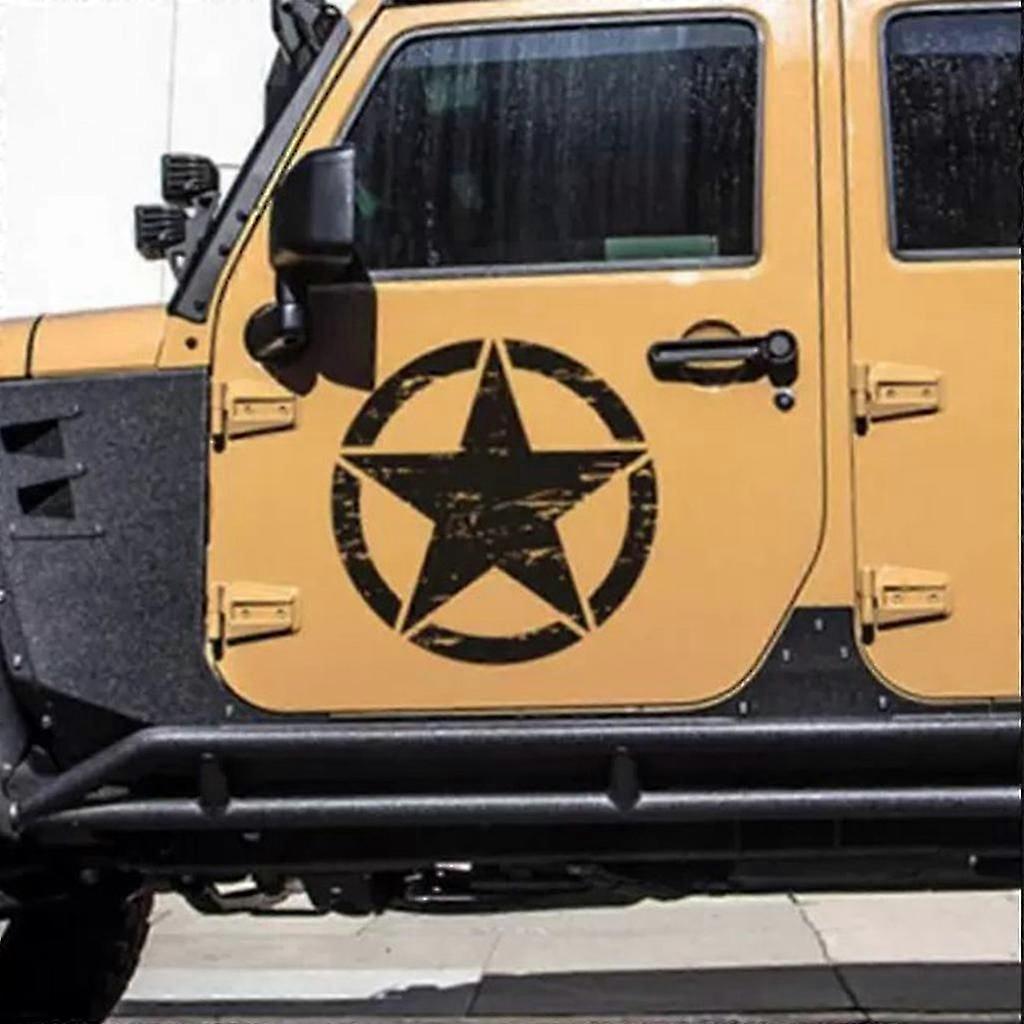 50 Cm Großer Autoaufkleber Armeestern Im Used-look Für Jeep, Großer Vinyl-militäraufkleber Für Motorhaube Und Karosserie, Passend Für Die Meisten Fahrzeuge-brown