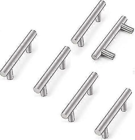6 Stück Edelstahl-küchenschrankgriffe, Lochabstand 64 Mm, T-griff Für Schranktüren