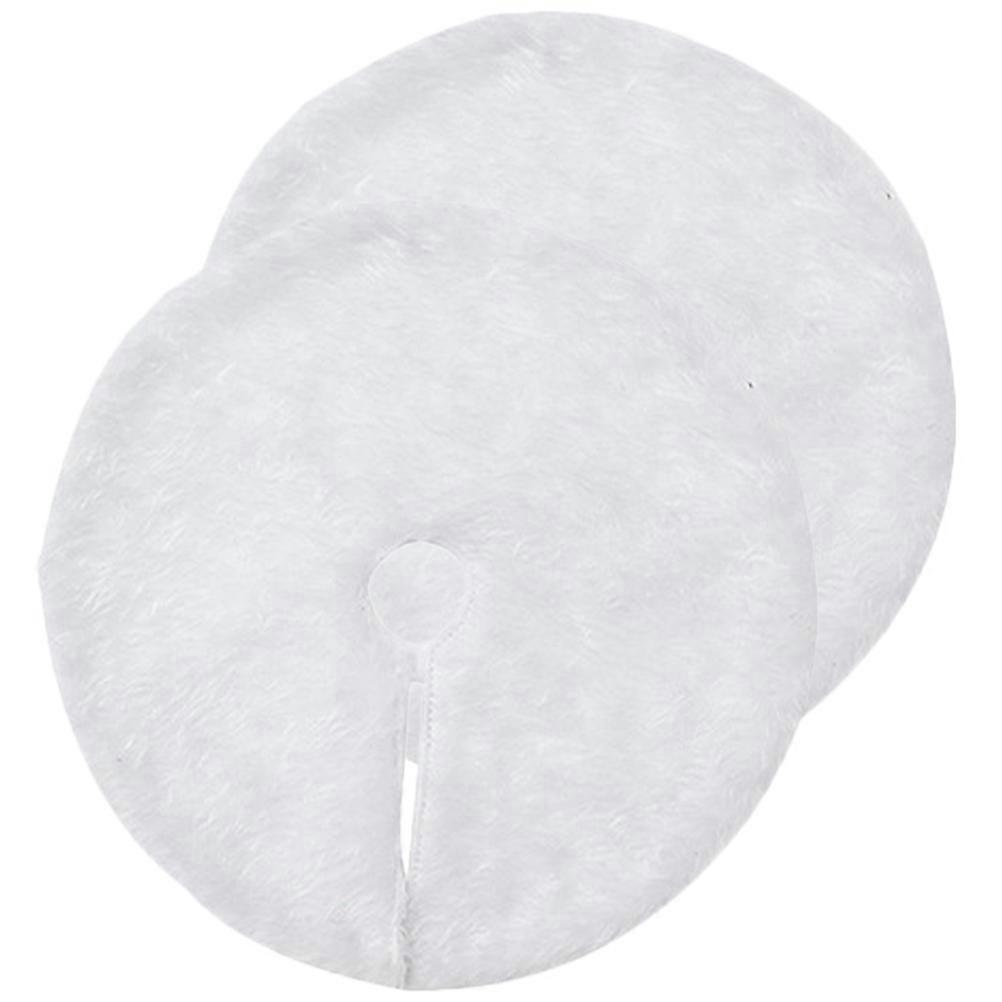Mini-weihnachtsbaumrock, Plüsch-weihnachtsrock-dekoration, Weihnachtsfeier-dekoration-38x38cm-white