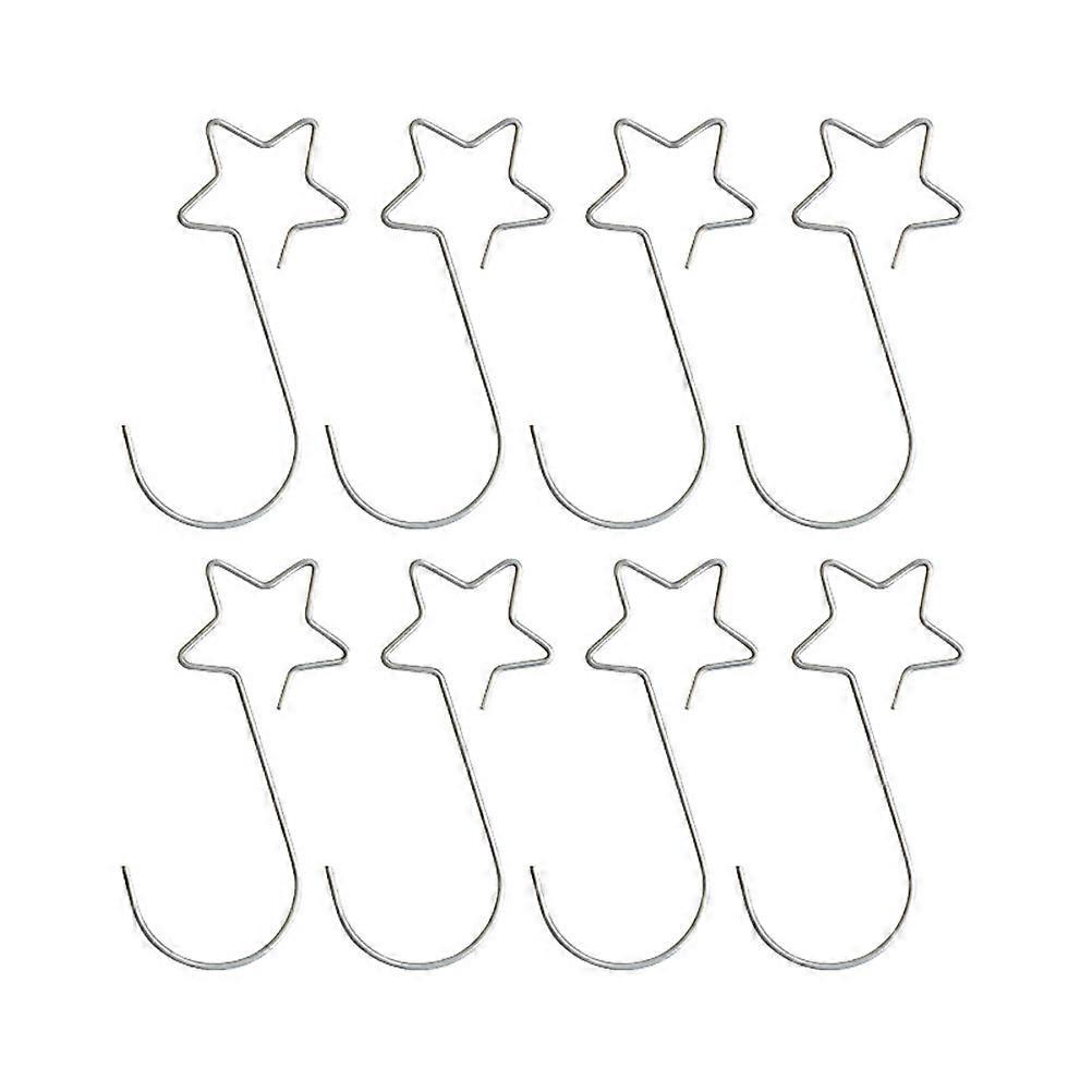 60 Stück Weihnachtsstern-haken, Kreative Metall-aufhängehaken, Weihnachtsdekoration-5x0.1cm-silver