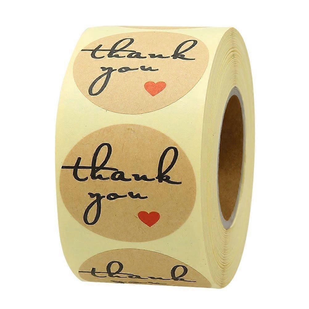 Rolle Mit 500 Stück Selbstklebenden, Abnehmbaren Aufklebern Aus Kraftpapier – Dankeschön-etiketten Für Diy-bastelarbeiten Und Lebensmittel – Geschenkaufkleber-2.5x2.5cm