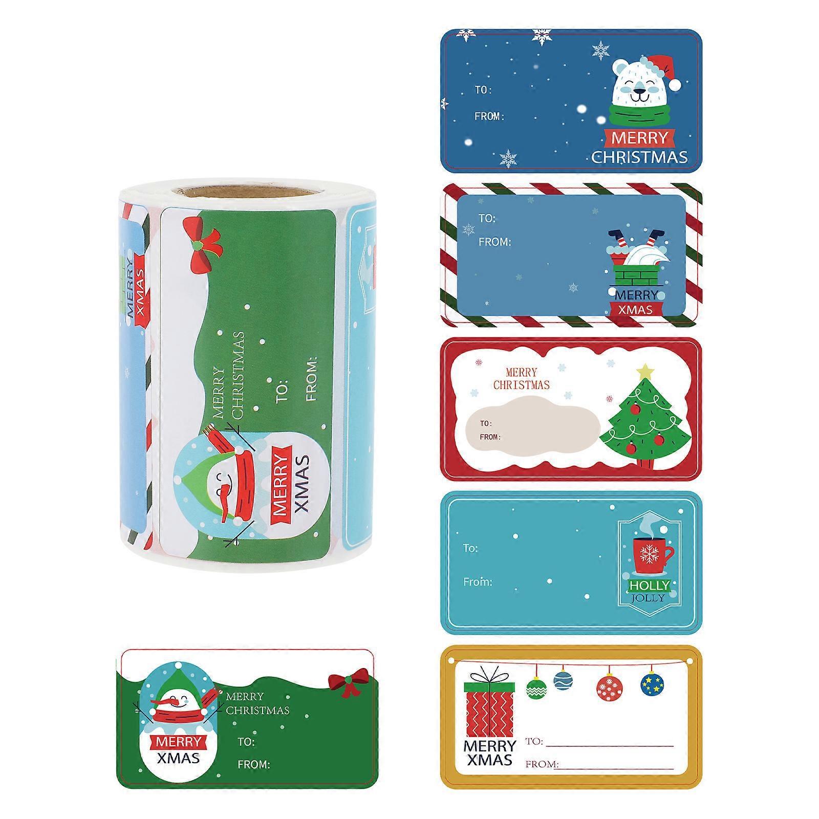 300 Stück Weihnachtsgeschenkaufkleber, Grußkartenaufkleber, Siegelaufkleber (verschiedene Farben)-7.8x4.5cm