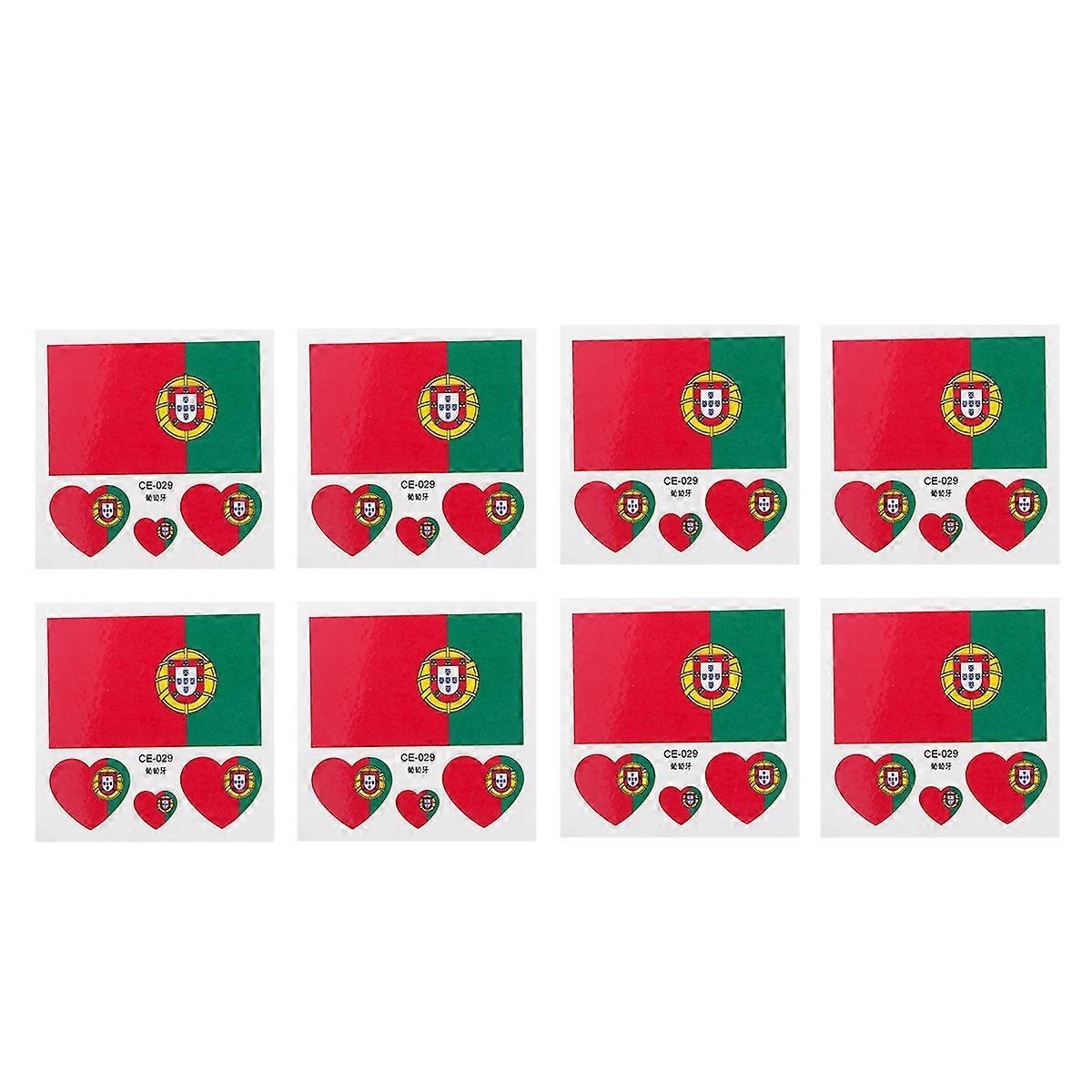 12 Stück Länderflaggen-aufkleber, Modische Sport-körper- Und Gesichtskunst-aufkleber (portugal)
