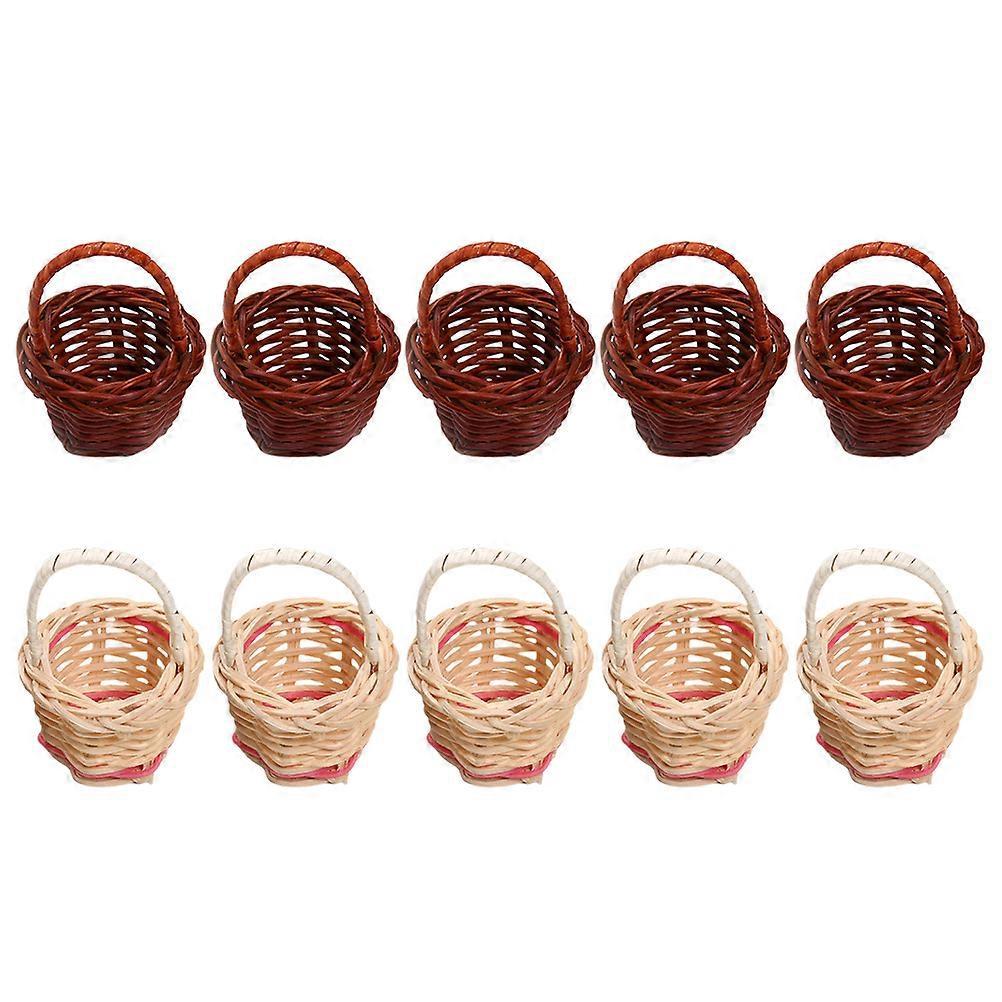 10 Stück Kleine Plastik-pflanztöpfe, Puppenhaus-blumenkörbe, Mini-blumenkörbe, Puppenhaus-blumentöpfe-43cm-colorful