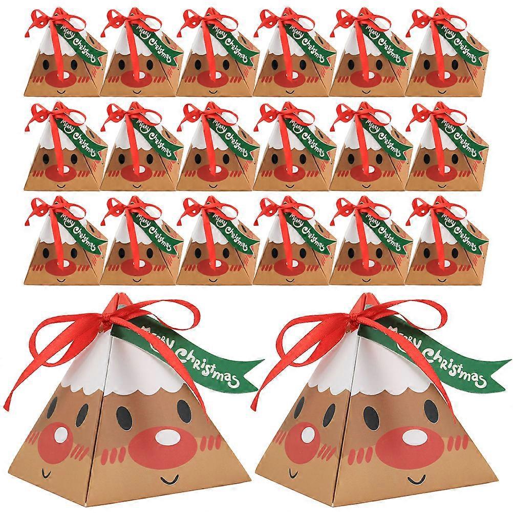 50 Stück Weihnachtsbonbonboxen, Geschenkbehälter Für Leckereien, Gastgeschenke Für Weihnachtsfeiern-8.3x7.3cm-light Brown