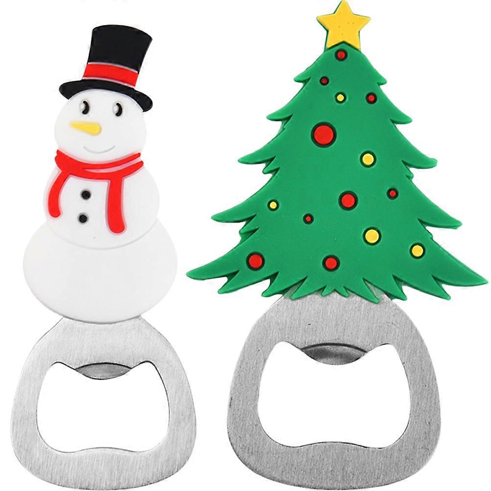 2er-pack Weihnachtsflaschenöffner, Bierflaschenöffner, Flaschenöffnungswerkzeug, Partygeschenke-8.7x3.5cm