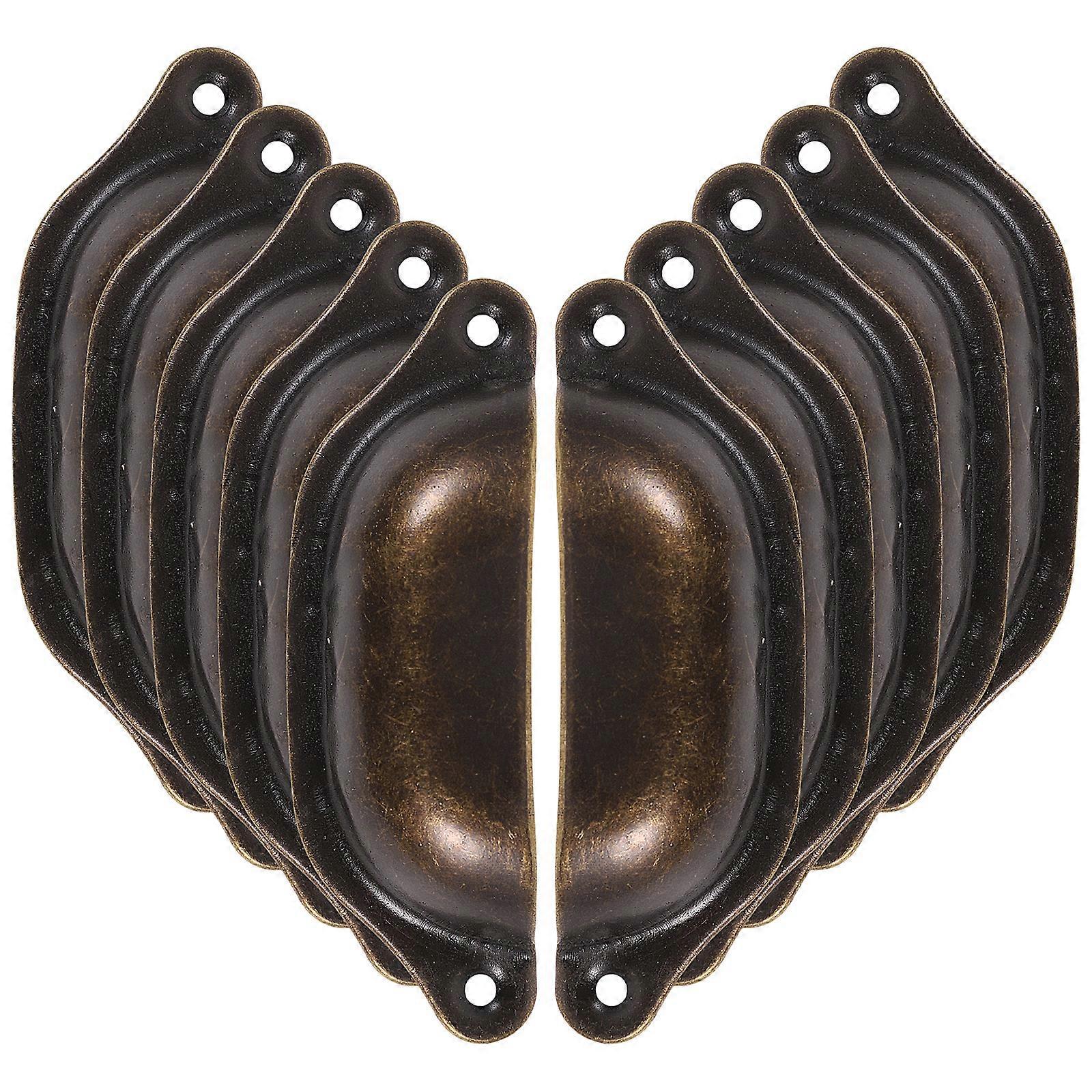10 Stück Muschelförmige Schubladenknöpfe, Vintage-schrankgriffe, Retro-möbelgriffe-9.8x3.2cm