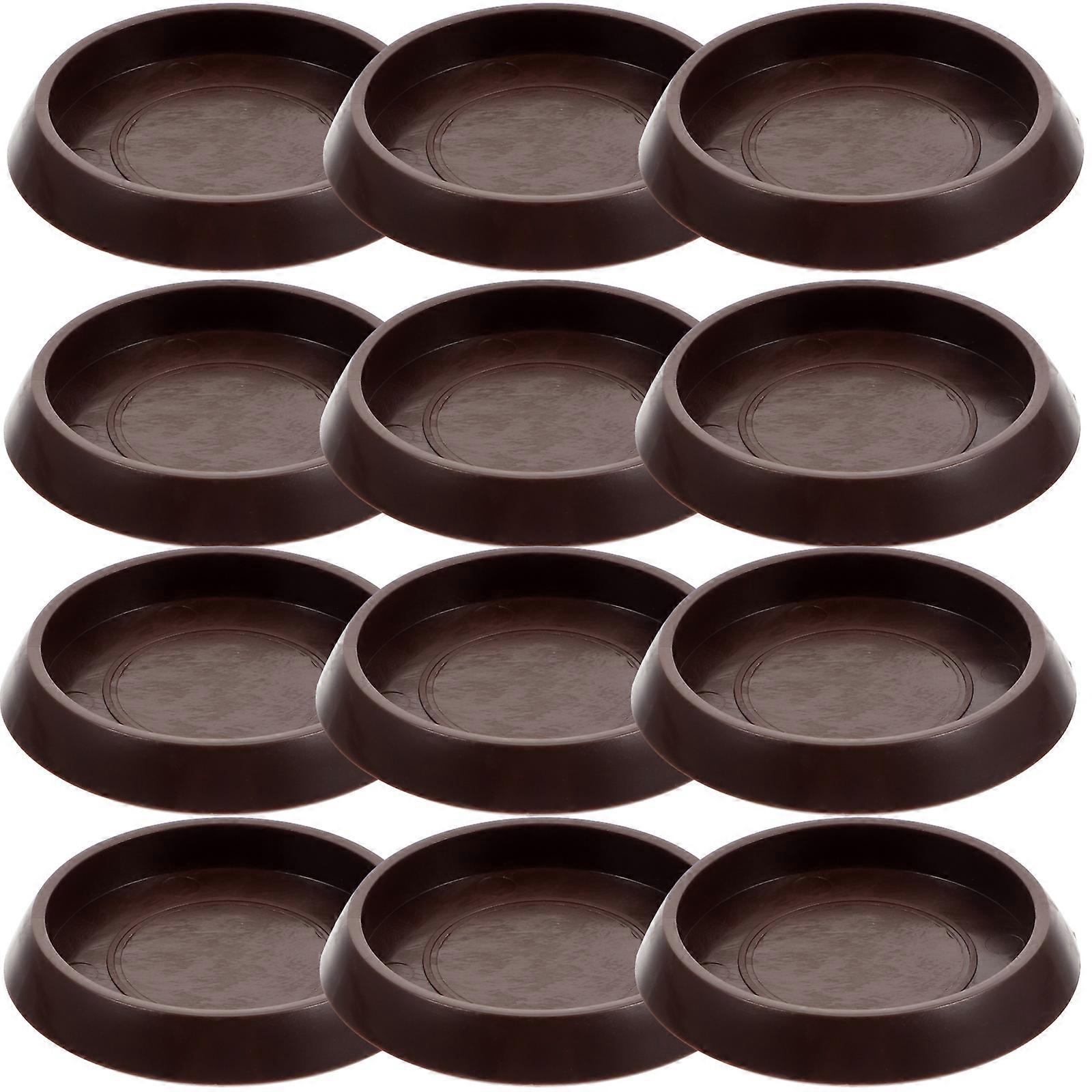 12 Stück Professionelle Bettstopper, Multifunktionale Sofastopper, Kompakte Stuhlrollenstopper-5.5x5.5cm-light Brown