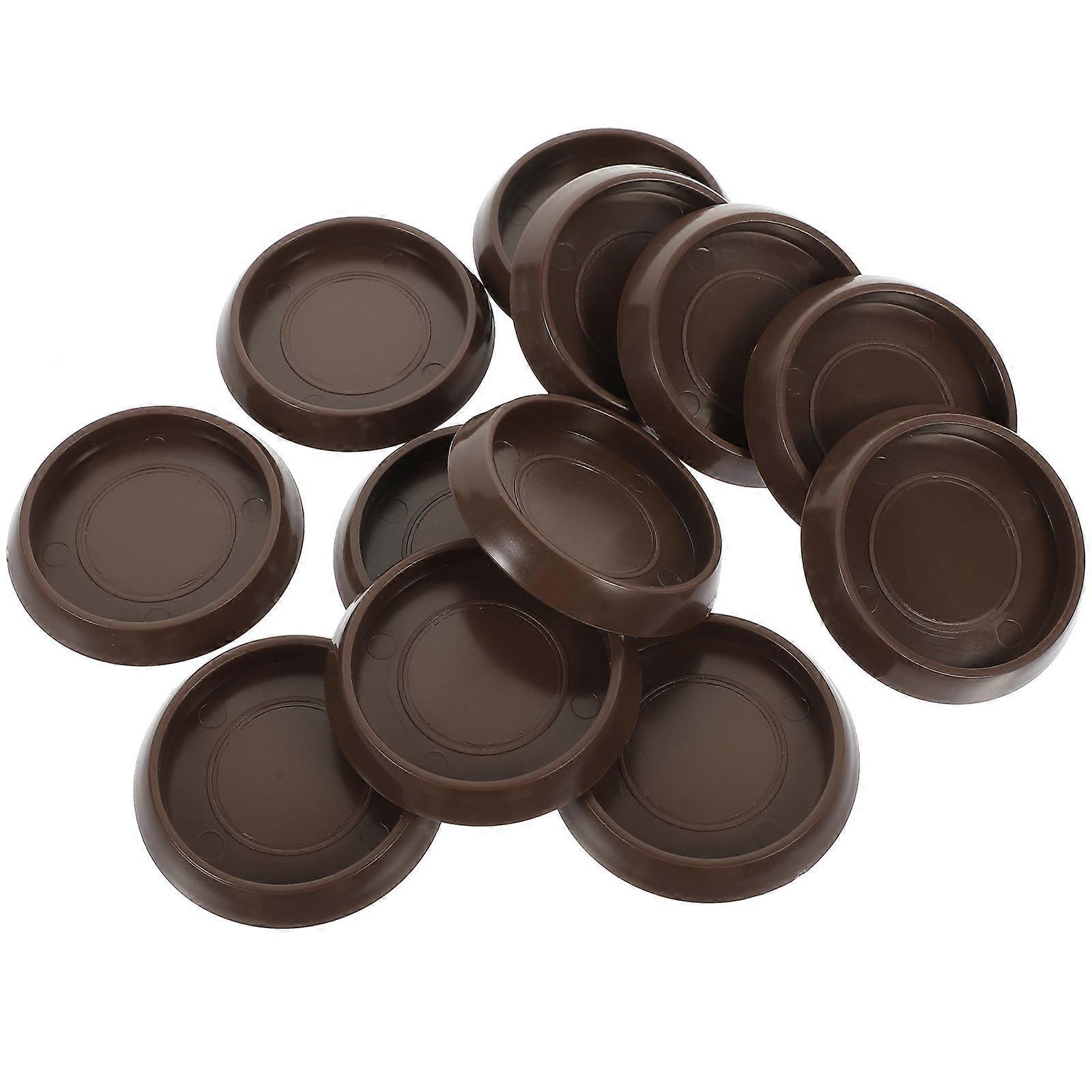 12 Multifunktionale Möbeluntersetzer, Kompakte Bettstopper, Kunststoff-sofastopper-5.2x4.5cm-coffee 2