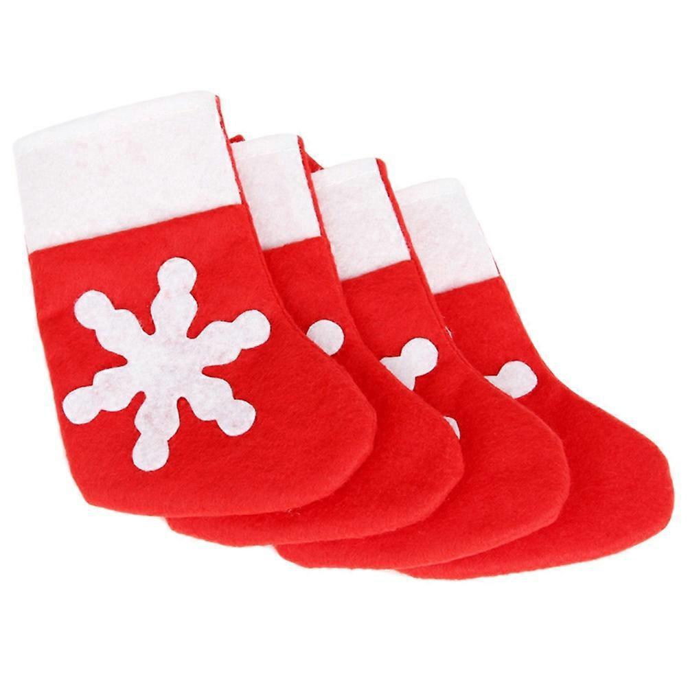 6er-set Weihnachtsgabeln, Schneeflocken-sockenform, Geschirr, Besteckhalter, Haushaltswaren, Hotelbedarf-6pcs-red