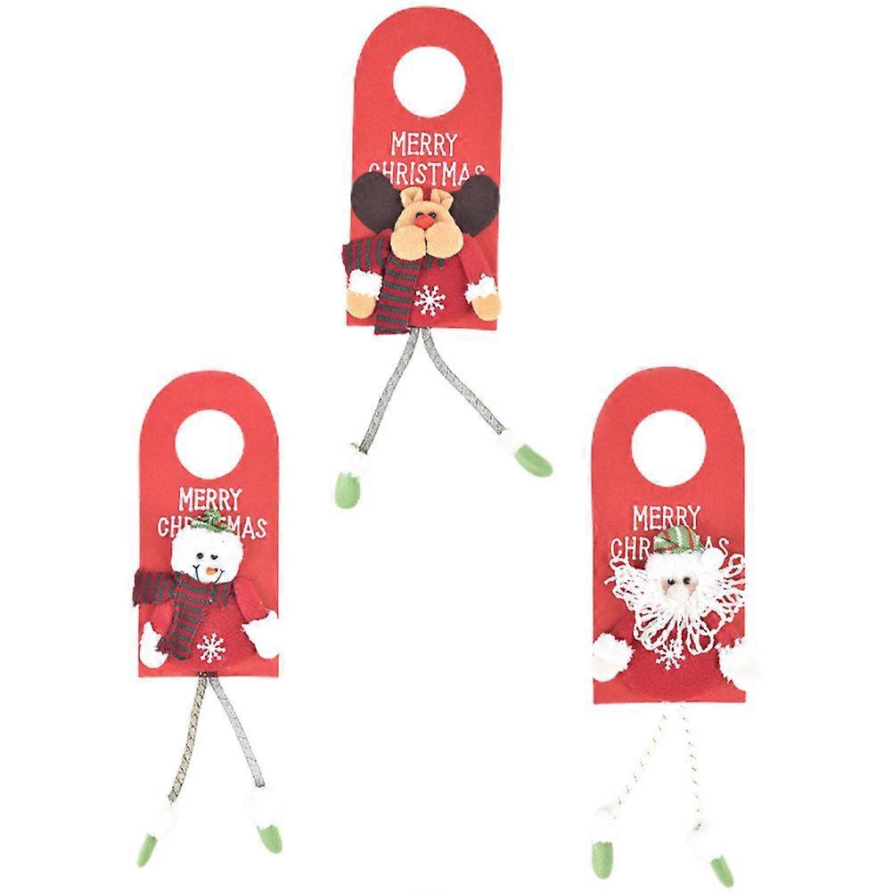3-teiliges Set Exquisiter Weihnachtstürknaufdekorationen, Festliche Hängedekorationen, Türschmuck-45x13.5cm