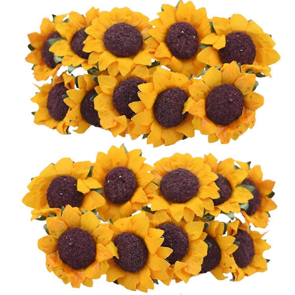 100 Künstliche Sonnenblumen Zum Selbermachen Für Blumenarrangements Und Heimdekoration-12x3.5cm