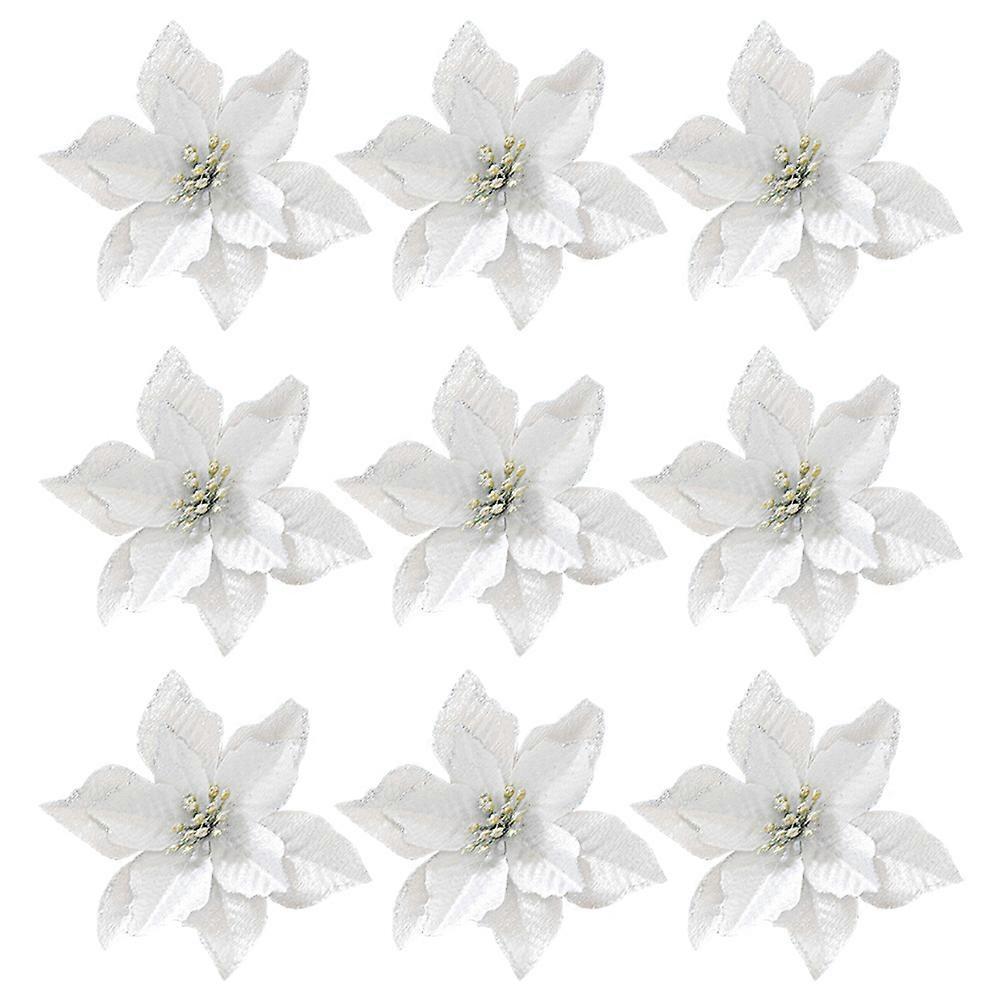 36-teiliges Set Weihnachtlicher Deko-stoffblumen Für Partys-13x13 Cm-silver