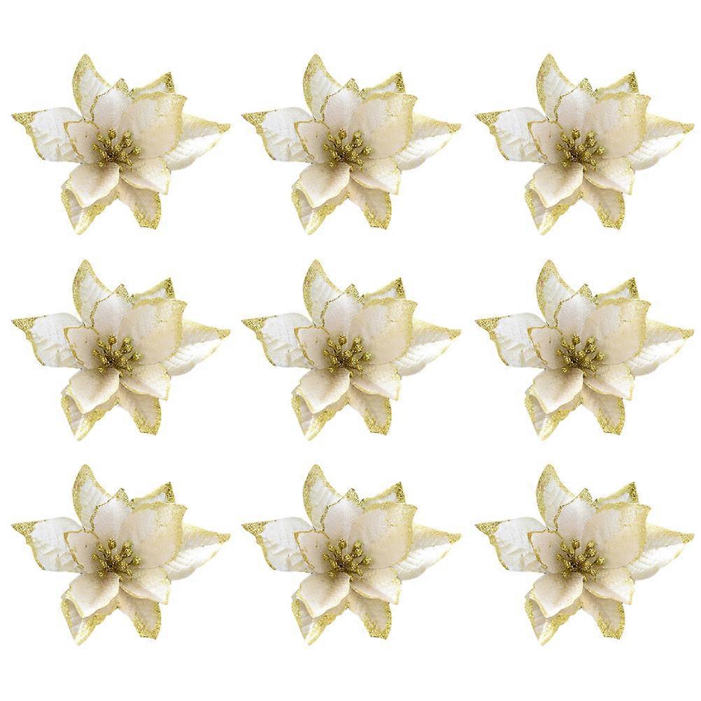 36-teiliges Set Weihnachtlicher Deko-stoffblumen Für Partys-13x13 Cm-golden