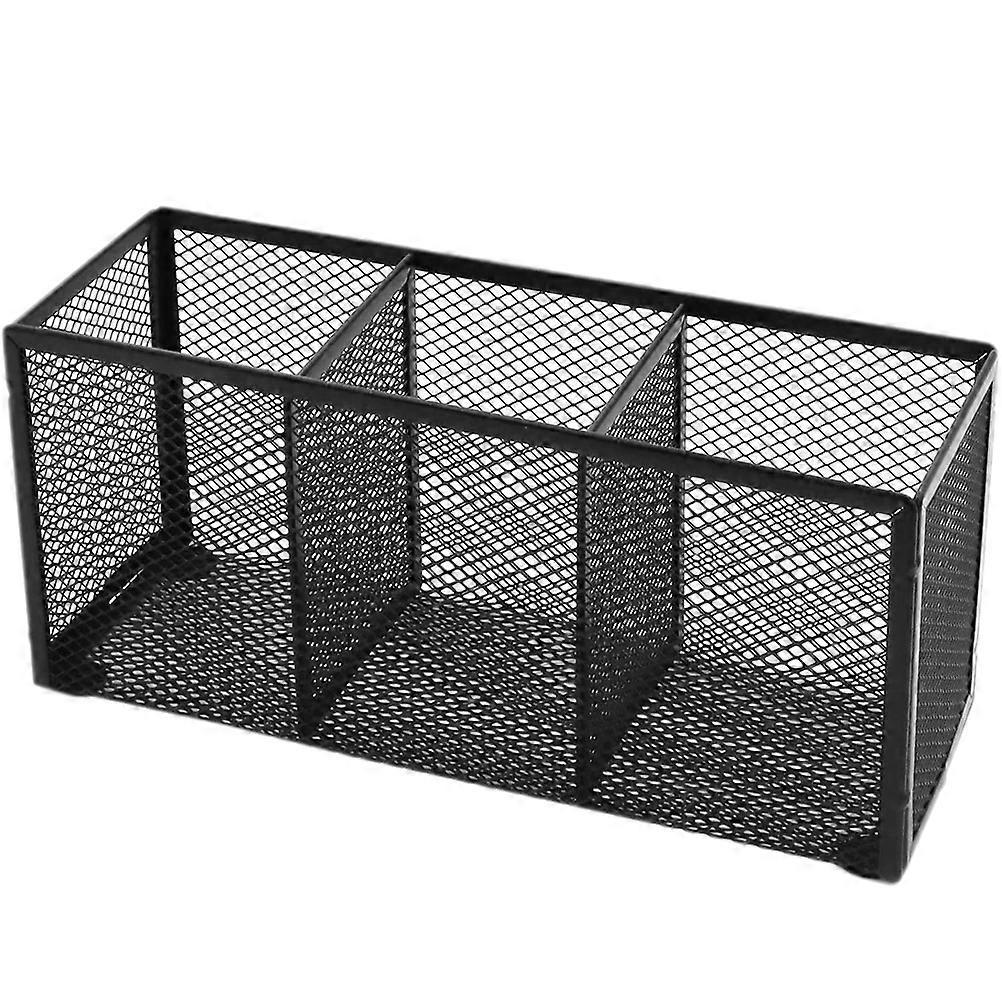 Stiftehalter, Unterteilter Pinselhalter, Aufbewahrungsbehälter Für Bürobedarf-22.5x8cm-black