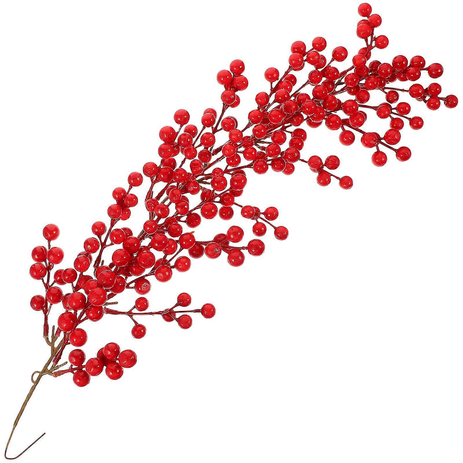 Künstlicher Beerenstiel, Weihnachtsbeeren, Stechpalmenzweig Für Den Weihnachtsbaum-62cm-red