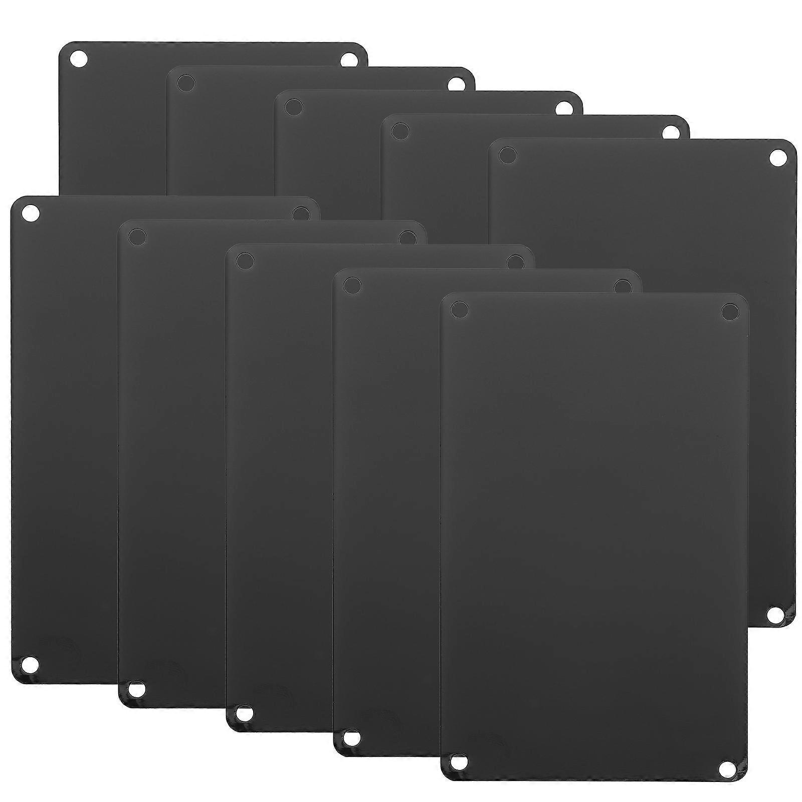 10 Namensschilder Aus Metall Zur Wandmontage, Für Bürotüren, Telefonrahmen, Blankoschilder-10x6x0.05cm-black