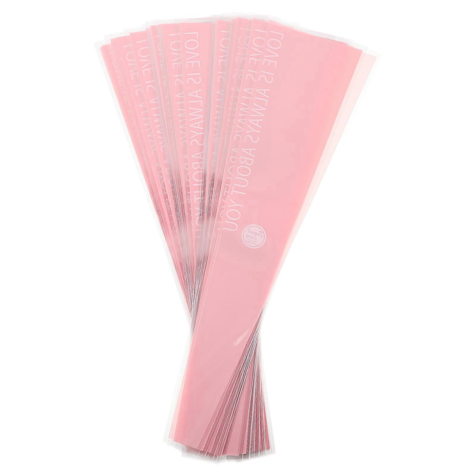 100 Stück Blumenverpackungspapier, Blumenverpackungs-geschenktüten, Einzelblumenverpackungstüte, Blumenstraußverpackungspapier-45x13x0.1cm-pink