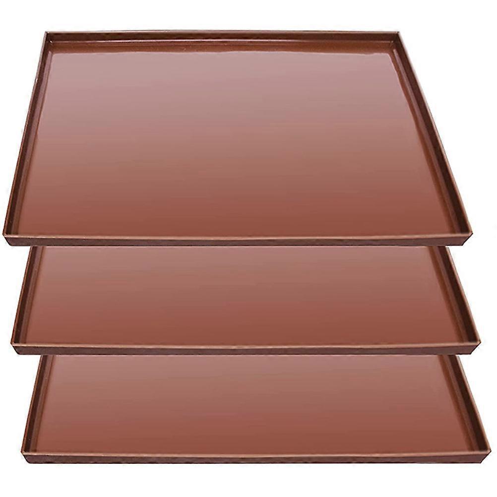 3-teiliges Set Silikon-dörrbleche Für Backofen, Zum Trocknen Von Obst Und Gemüse, Wiederverwendbare Dörrschale-30.00x26.00x1.00cm-coffee