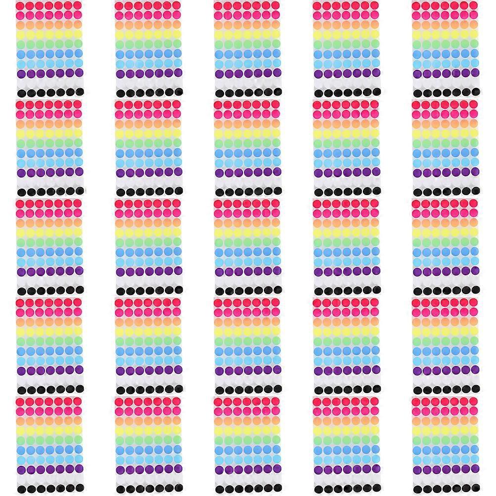 25 Bögen Farbige Punktaufkleber, Runde Farbkennzeichnungsetiketten, Farbige Klassifizierungsetiketten, Selbstklebende Punktetiketten-colorful