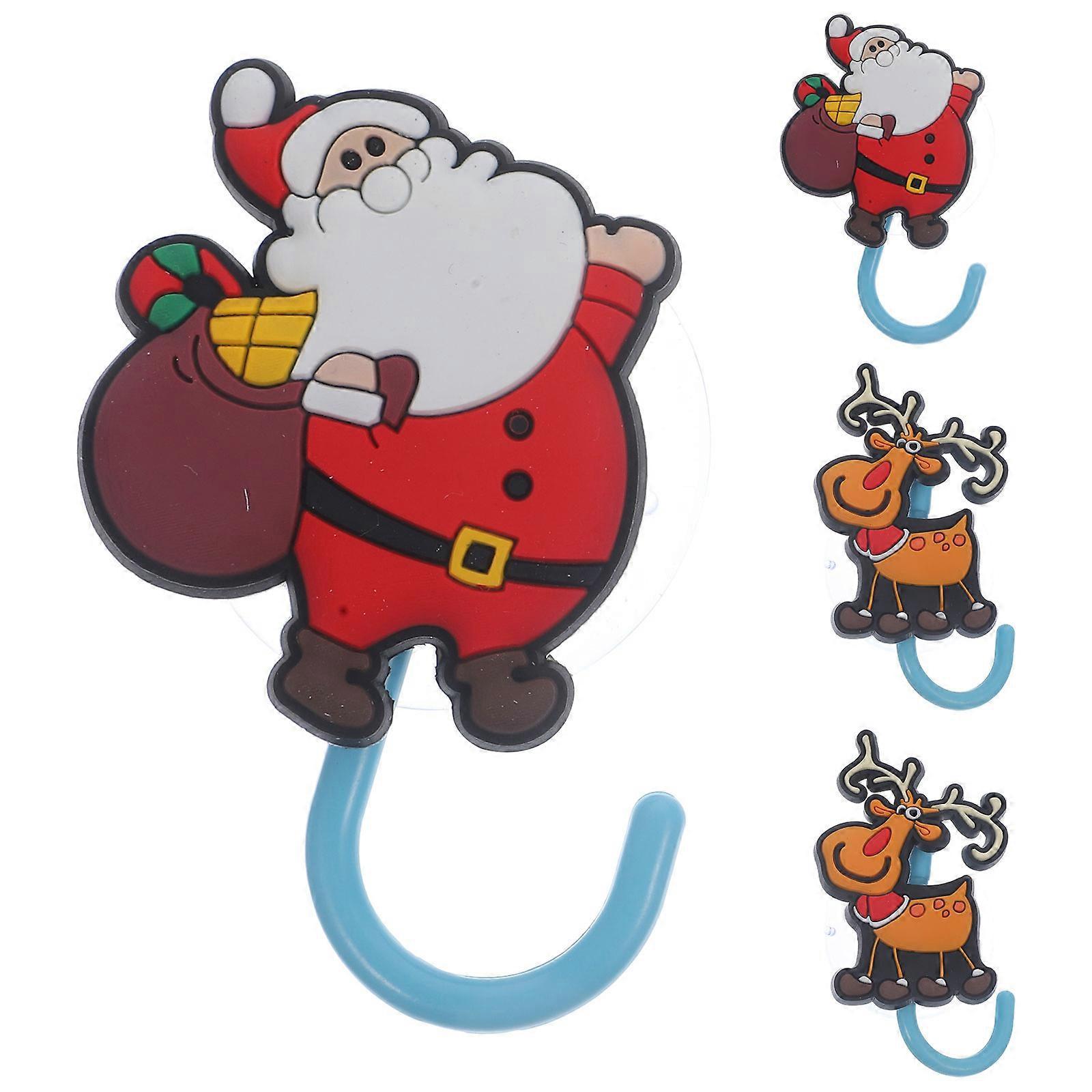 Dekorative Haken Im Weihnachtsdesign, Wandhaken Für Zuhause, Büro, Bar, Weihnachtsdekoration (weihnachtsmann + Elch)-4pcs
