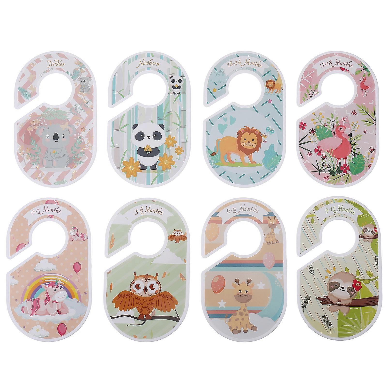 8-teiliges Set Größentrenner Für Babykleidung Mit Cartoon-motiven, Kleiderschranktrenner-16.6x9.9cm