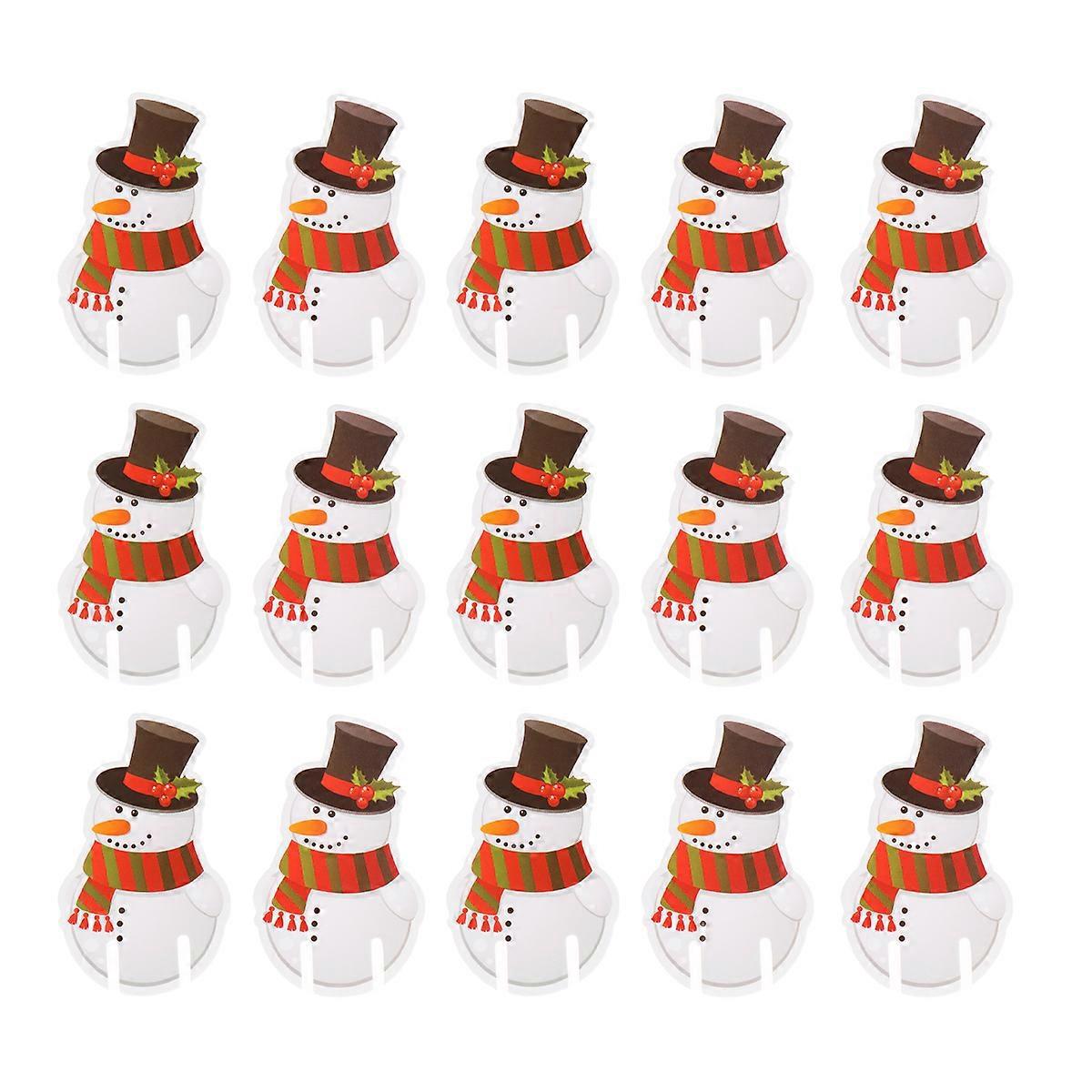 100 Stück Schneemann-förmige Weinglas-marker, Dekorative Karten, Weihnachtsfeier-trinkbecher-identifizierung, Weinglas-schild Für Partys-7x4.3cm