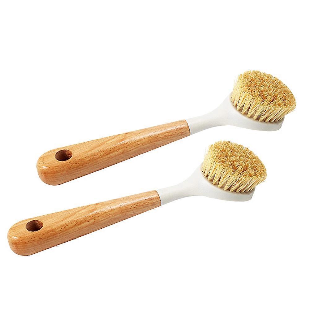 2er-set Küchenspülbürsten Mit Holzgriff, Topfbürste, Geschirrspülbürste, Tellerreiniger-25x6.5x3cm