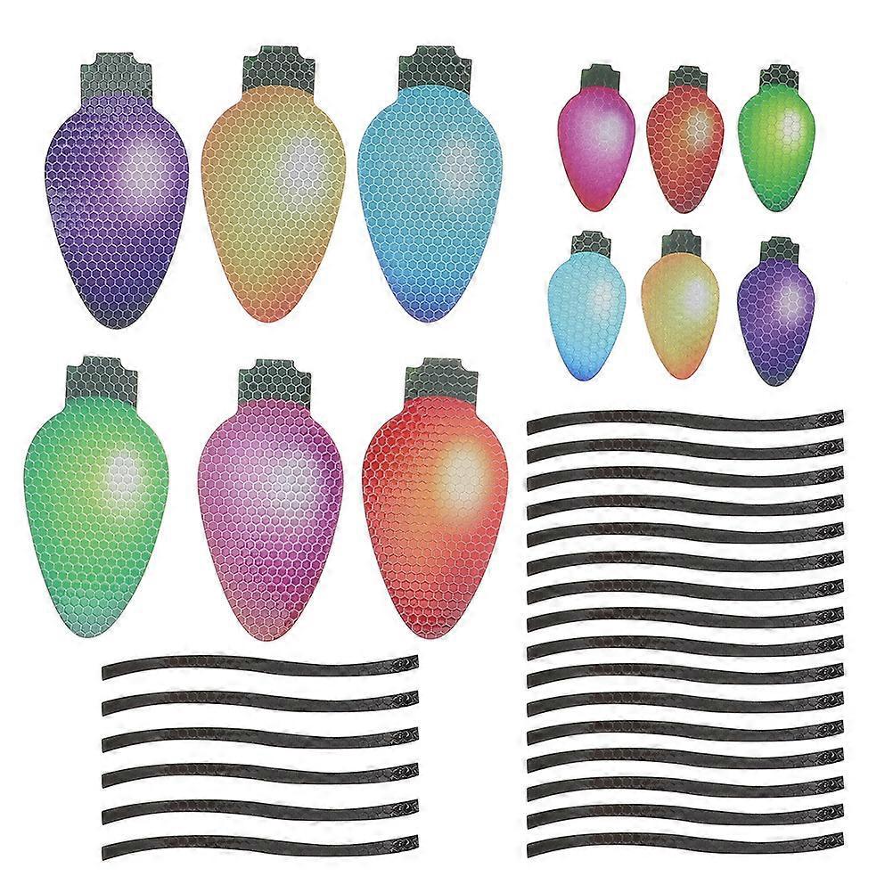 1 Set Weihnachtsauto-magnete, Glühbirnenaufkleber, Reflektierende Auto-magnete, Autodekorationen-13x7cm