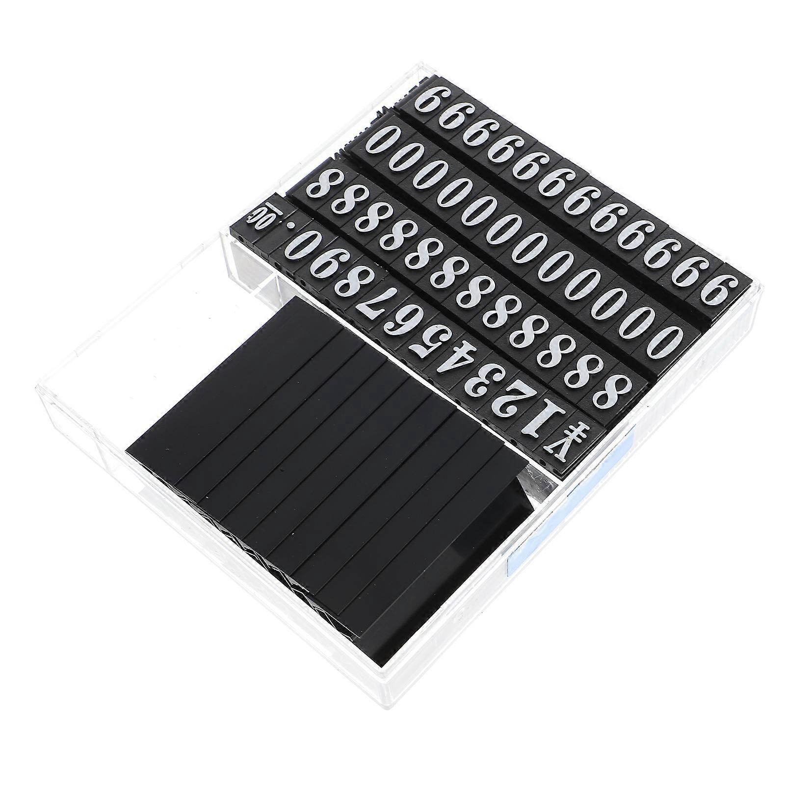 1 Set Preisanzeigewürfel, Zahlenpreiswürfel, Preisschild, Preisanzeigeständer-6x2.2cm-black