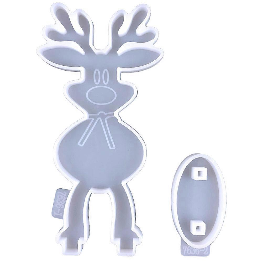 Weihnachtshirsch-form Bastelform Silikon Tischornament Kristall Epoxidform-16.2x8.3cm