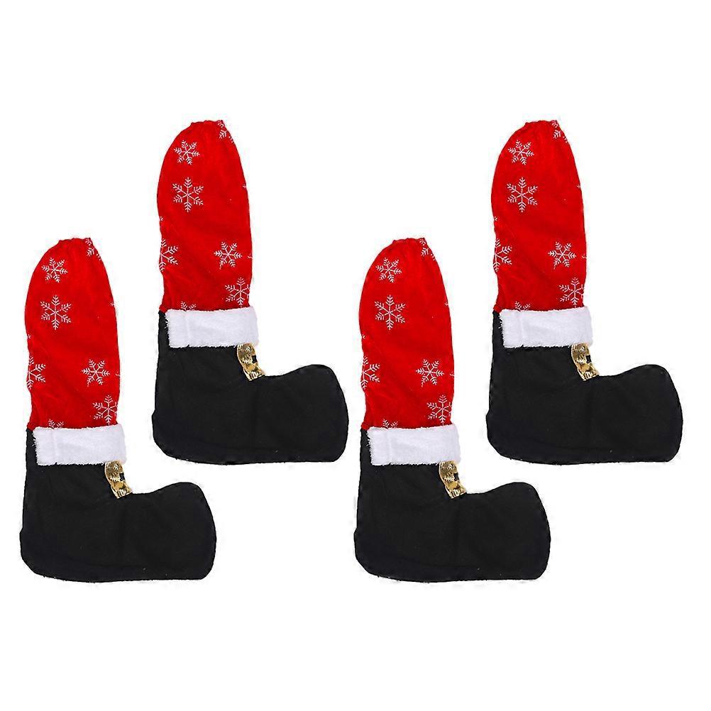 4er-set Stuhlbeinschoner Mit Weihnachtsschneeflockenmuster, Stoff-tischfußüberzüge, Möbelschutz, Partydekoration, Für Zuhause, Wohnung, Studentenwohnheim-4020cm-red