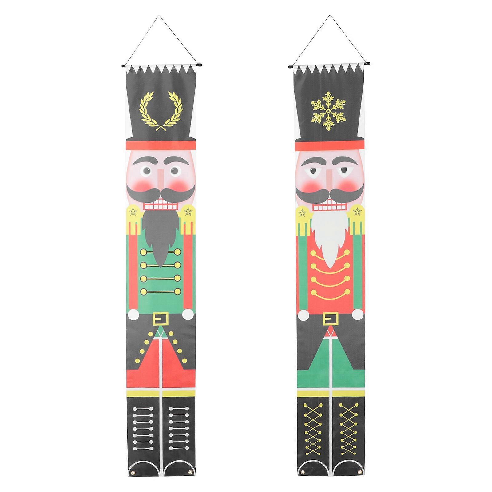 1 Paar Weihnachtliche Türbanner Mit Nussknacker-motiv-180x30cm